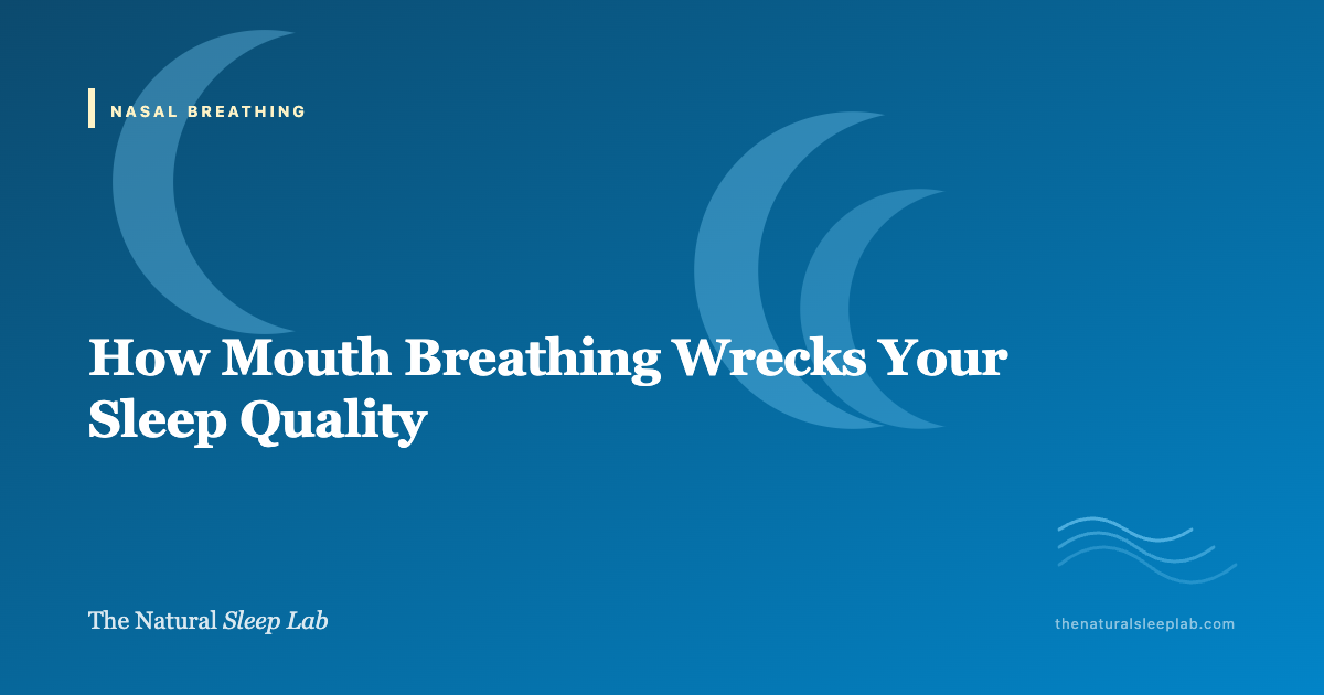 How Mouth Breathing Wrecks Your Sleep Quality (The Mechanism) — The Natural Sleep Lab illustrated guide