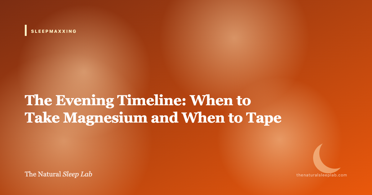 The Evening Timeline: When to Take Magnesium and When to Tape — The Natural Sleep Lab illustrated guide
